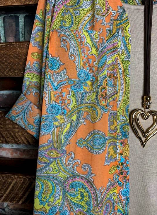 Bring You Joy Paisley Long Shirt Dress in Multi-Color