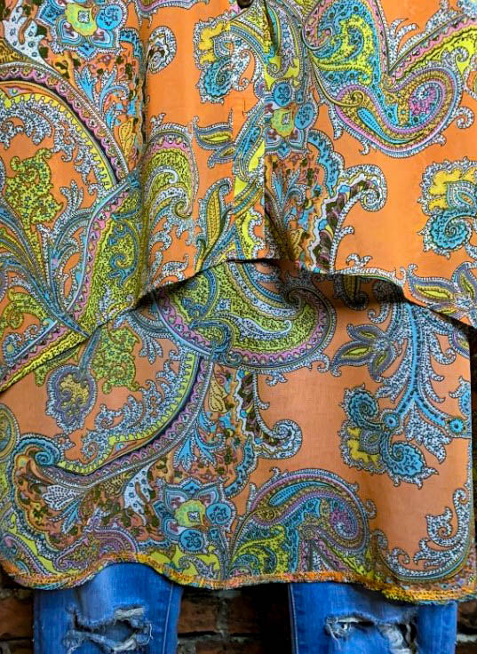 Bring You Joy Paisley Long Shirt Dress in Multi-Color