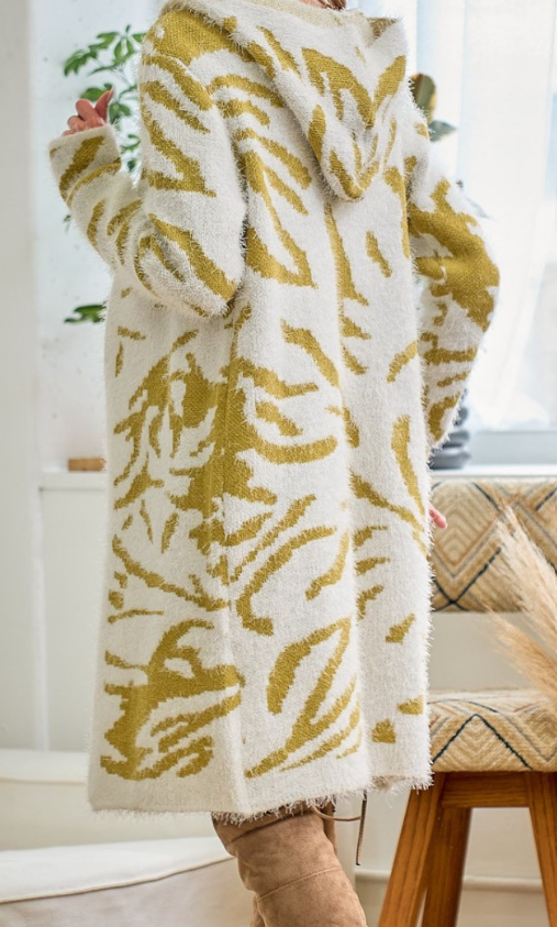 FABULOUS & COMFY SOFT SWEATER CARDIGAN MUSTARD MULTI -----SALE