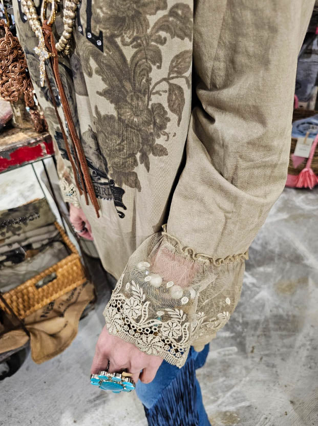 Western Beauty Linen & Lace Tunic