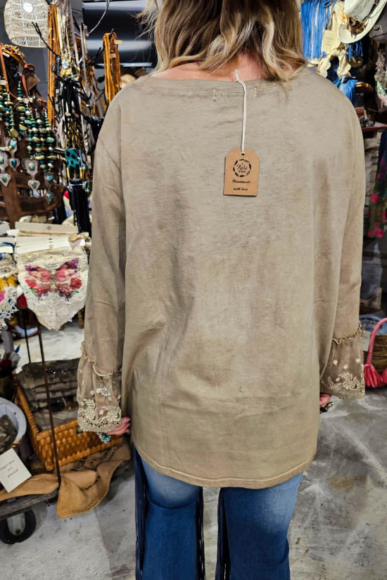 Western Beauty Linen & Lace Tunic