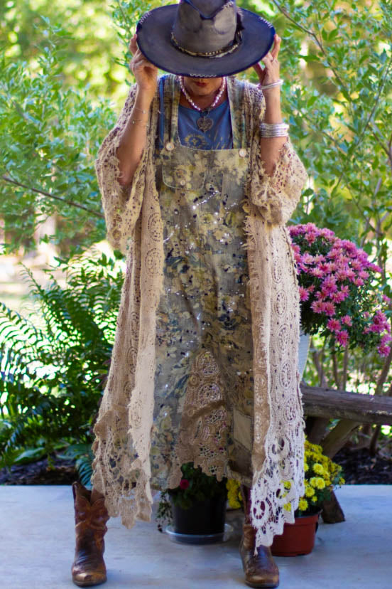 Crochet Garden Maxi Jacket Duster - 100% Cotton - Made in USA