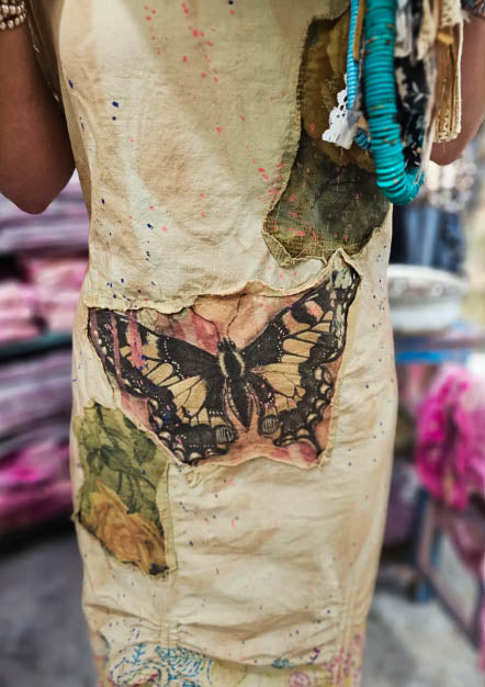 The Journey Begins Butterfly Patchwork Maxi Dress - Made in USA
