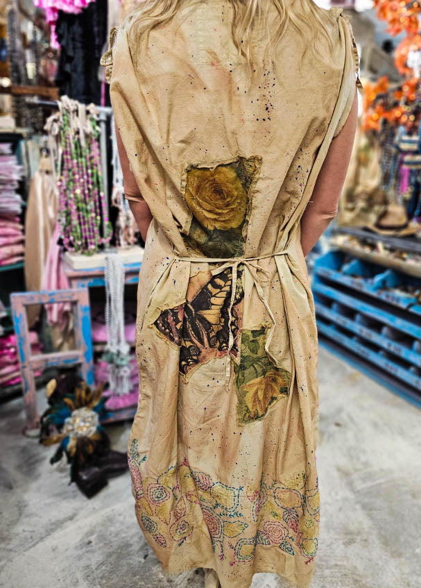 The Journey Begins Butterfly Patchwork Maxi Dress - Made in USA