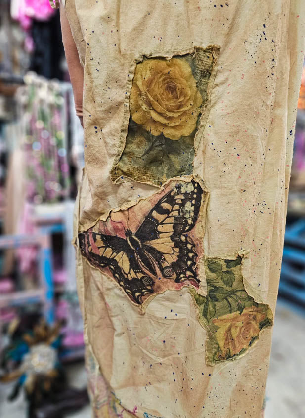 The Journey Begins Butterfly Patchwork Maxi Dress - Made in USA