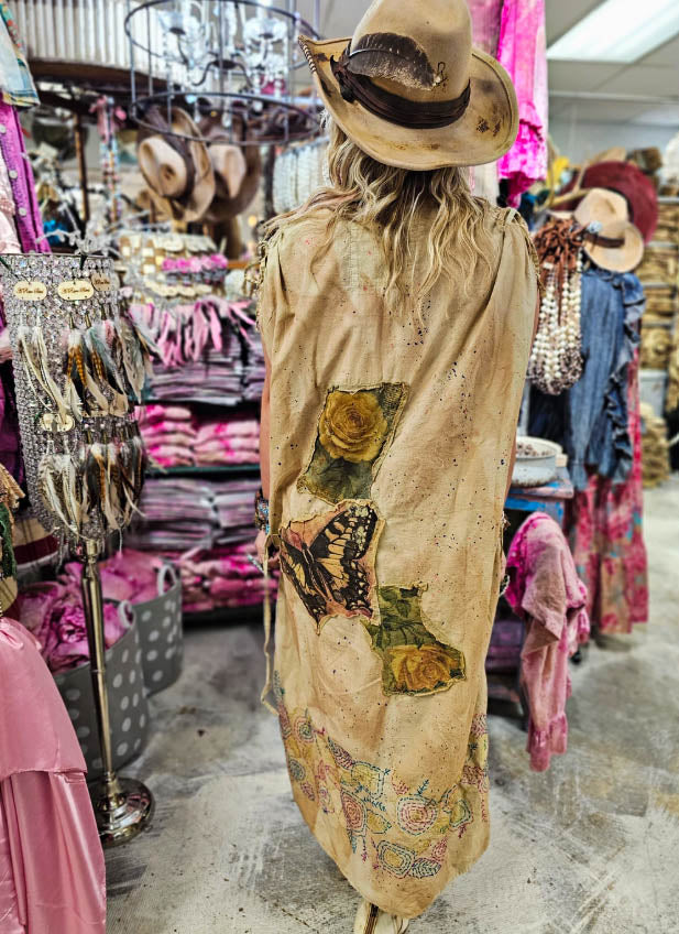 The Journey Begins Butterfly Patchwork Maxi Dress - Made in USA