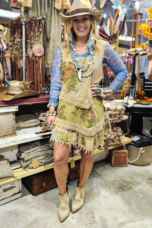 Desert Winds Unique Crafted by Hand Shabby Tunic - Cotton