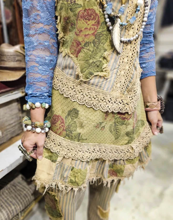 Desert Winds Unique Crafted by Hand Shabby Tunic - Cotton