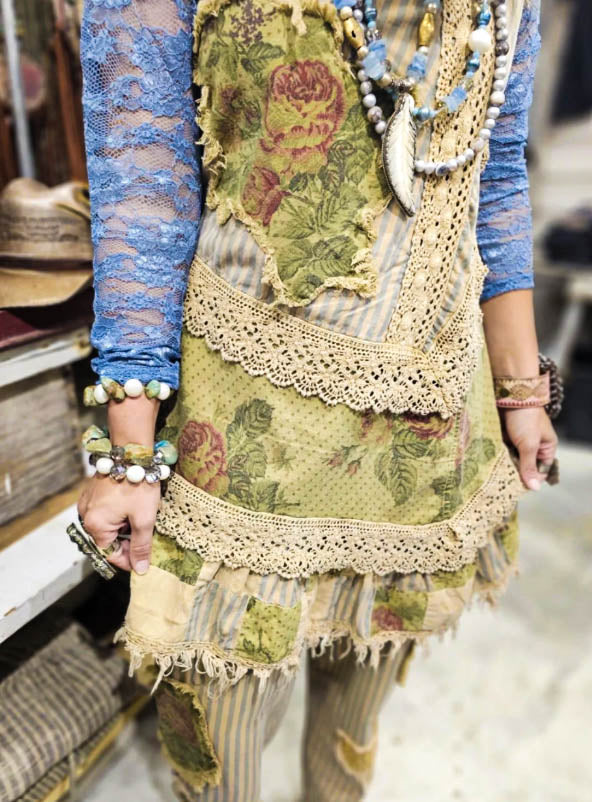 Desert Winds Unique Crafted by Hand Shabby Tunic - Cotton