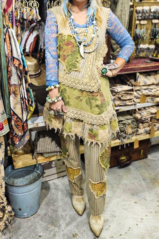 Desert Winds Unique Crafted by Hand Shabby Tunic - Cotton