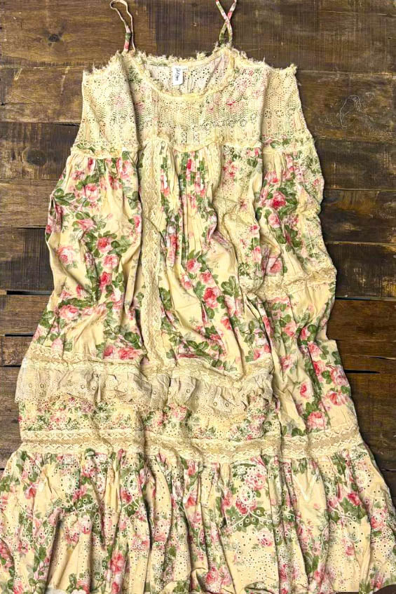 Delightful Gardens Maxi Dress -100% Cotton - Made in USA