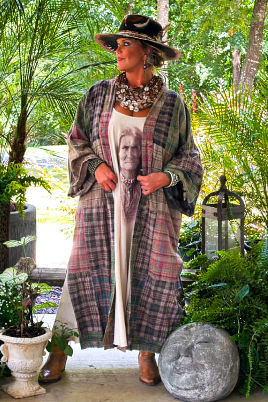 Autumn Leaves Patchwork Duster Jacket