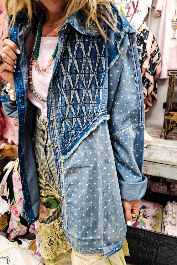 Echo's of Love Blue Denim Jacket-Shirt - Made in USA