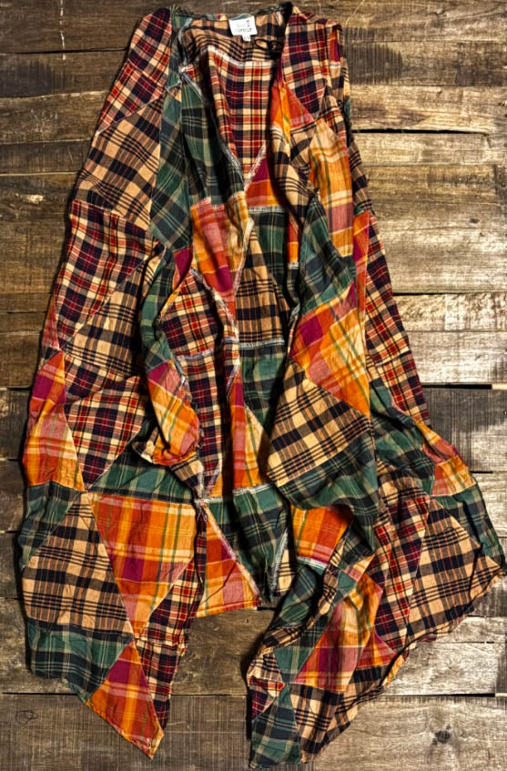 Patchwork Rustic Canyon Plaid Vest - 100% Cotton - Made in USA
