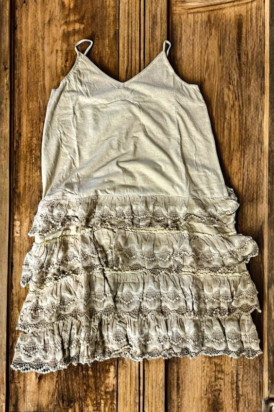 Lacey Layers Maxi Dress - Cotton Linen Blend - Made in USA