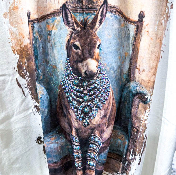 My Fancy & Adorable Donkey Rhinestones Top