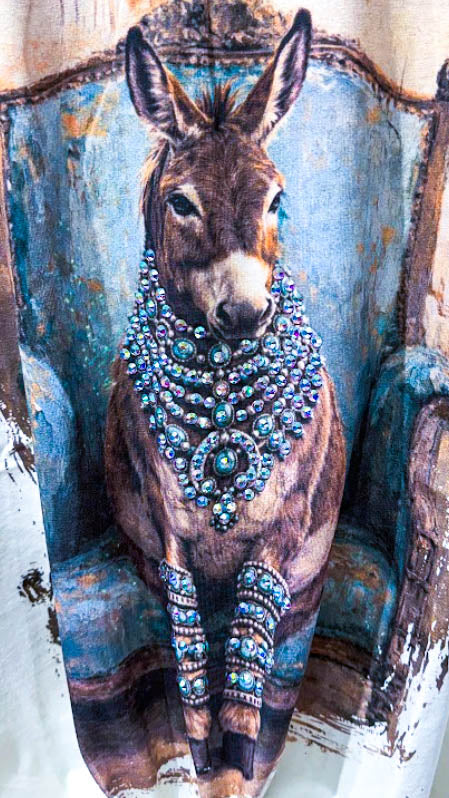 My Fancy & Adorable Donkey Rhinestones Top