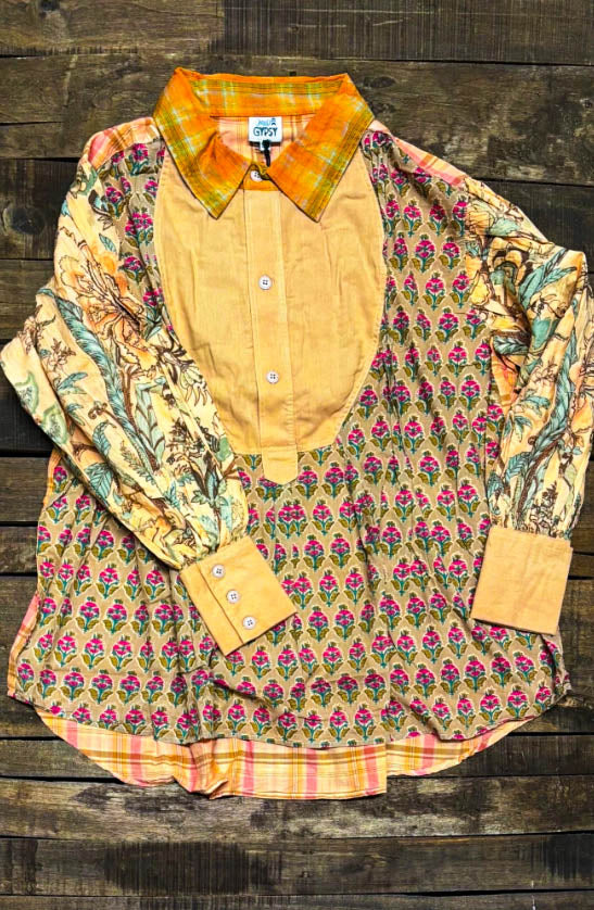 Harvest English Garden Apricot & Multi-Color Tunic - 100% Cotton