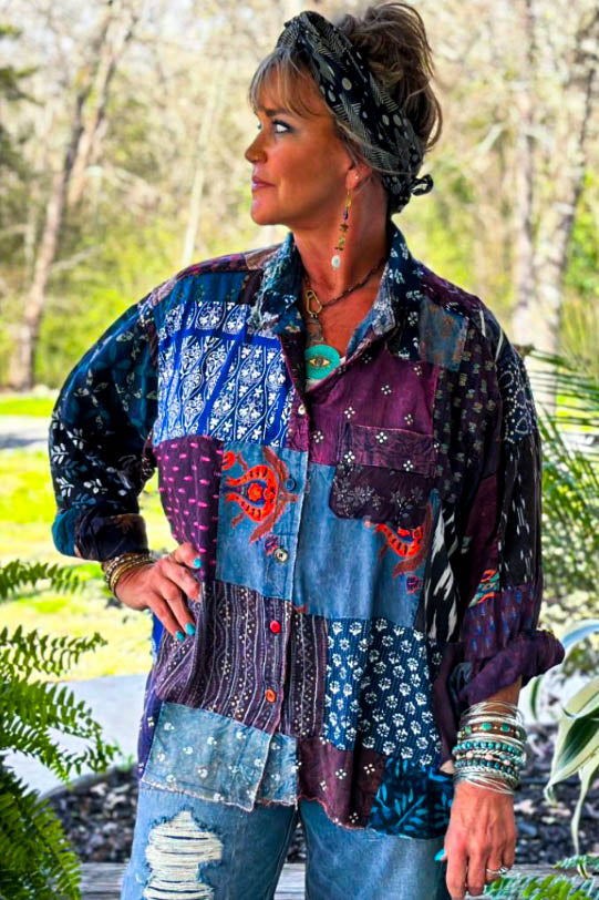 Patchwork Sunrise Top - Multi-Color