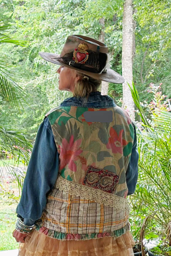 Patchwork Vintage Crochet Vest 100% Cotton - Made in USA