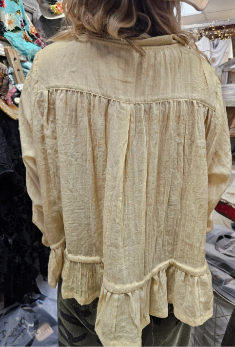 Stolen Kisses Top Gauze Vintage  - Champagne