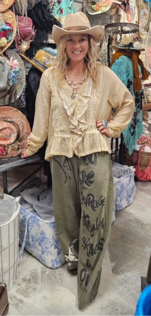 Stolen Kisses Top Gauze Vintage  - Champagne