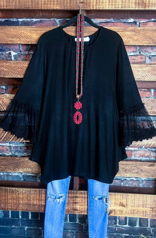 Darling Grace Lace Black Tunic