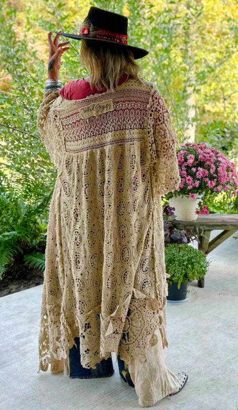Crochet Garden Maxi Jacket Duster - 100% Cotton - Made in USA
