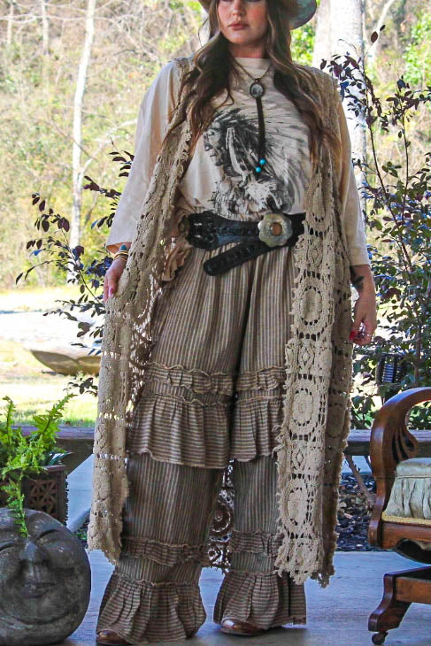 Crochet Forever Timeless Maxi Vest Duster - 100% Cotton - Made in USA