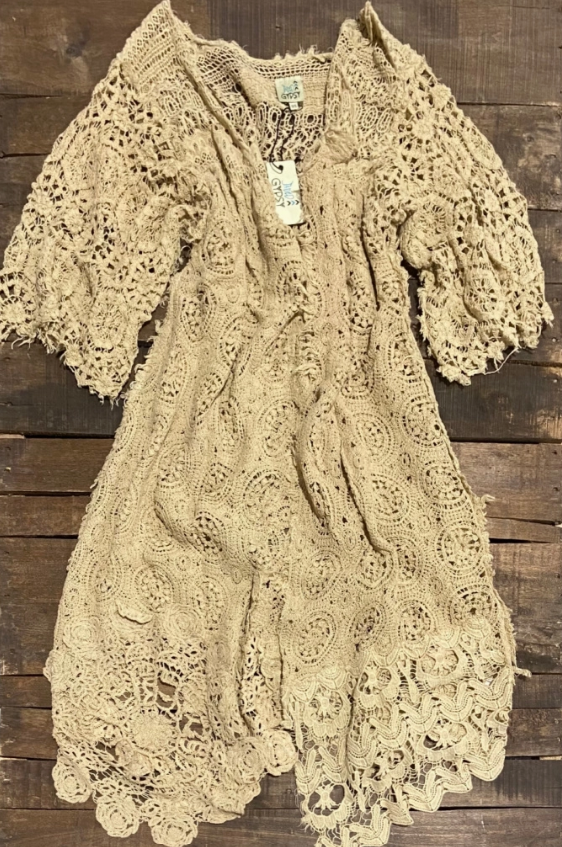 Crochet Garden Maxi Jacket Duster - 100% Cotton - Made in USA