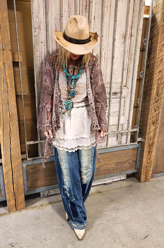 The Passion in My Soul Lace Crochet Jacket Throwover - Brown Mocha