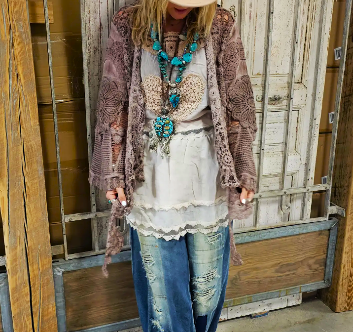 The Passion in My Soul Lace Crochet Jacket Throwover - Brown Mocha