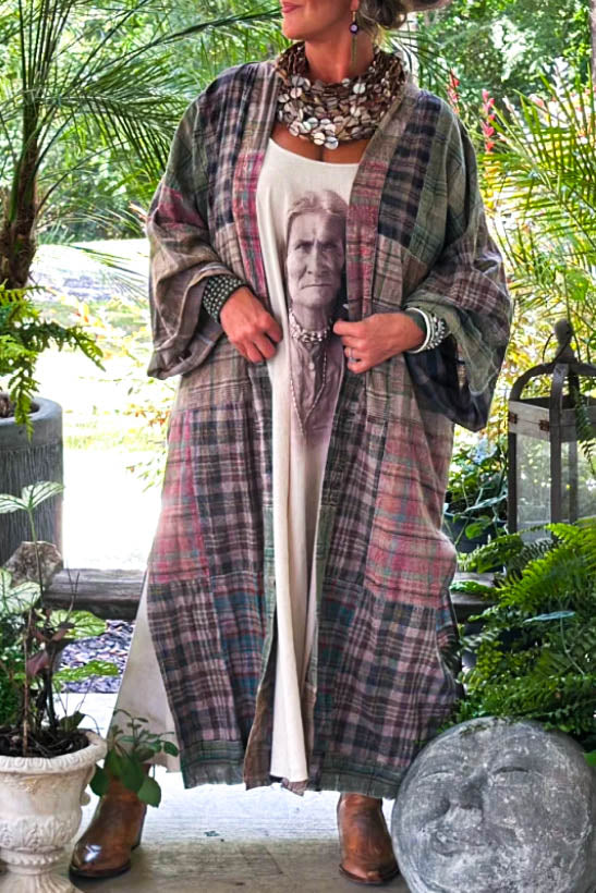 Autumn Leaves Patchwork Duster Jacket
