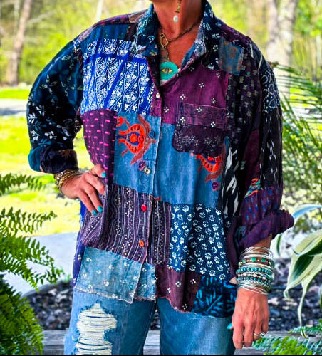 Patchwork Sunrise Top - Multi-Color