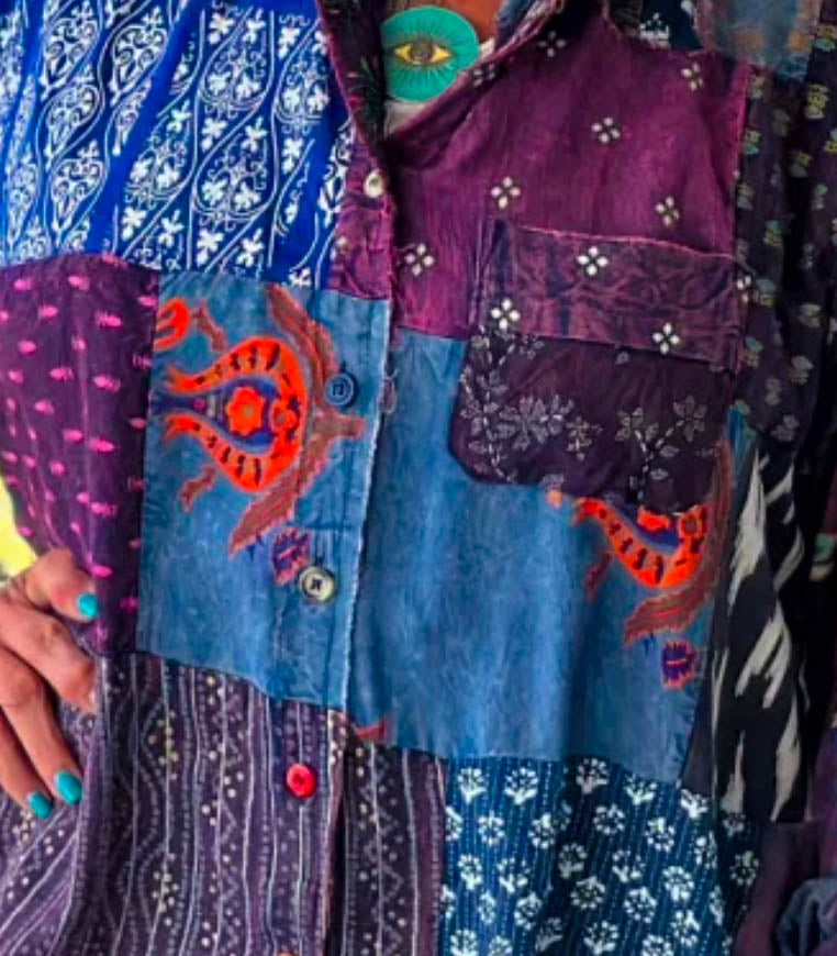 Patchwork Sunrise Top - Multi-Color