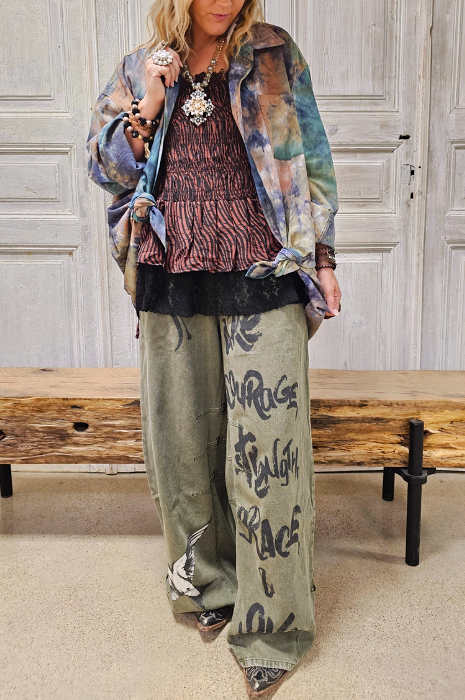 Boho Tie Storm Chaser Oversized Shirt Jacket - 100% Cotton