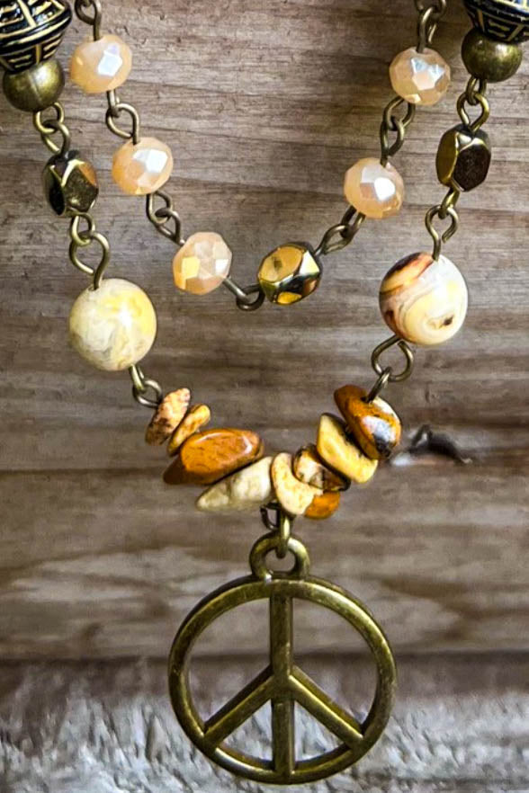 Healing Soul Natural Stone Beaded Layered Necklace