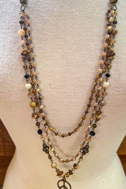 Healing Soul Natural Stone Beaded Layered Necklace