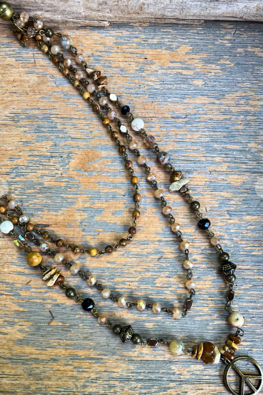 Healing Soul Natural Stone Beaded Layered Necklace