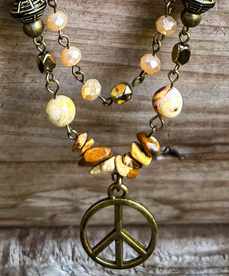Healing Soul Natural Stone Beaded Layered Necklace