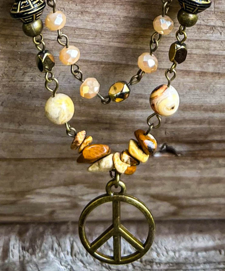 Healing Soul Natural Stone Beaded Layered Necklace