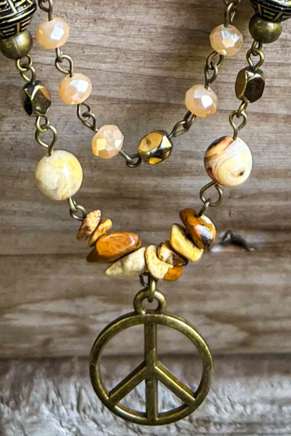 Healing Soul Natural Stone Beaded Layered Necklace