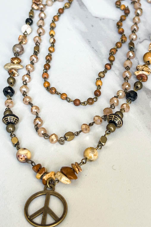 Healing Soul Natural Stone Beaded Layered Necklace
