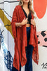 GENUINE SOUL SOFT BOHO EMBELLISHED KIMONO IN RUST