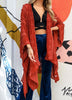 GENUINE SOUL SOFT BOHO EMBELLISHED KIMONO IN RUST