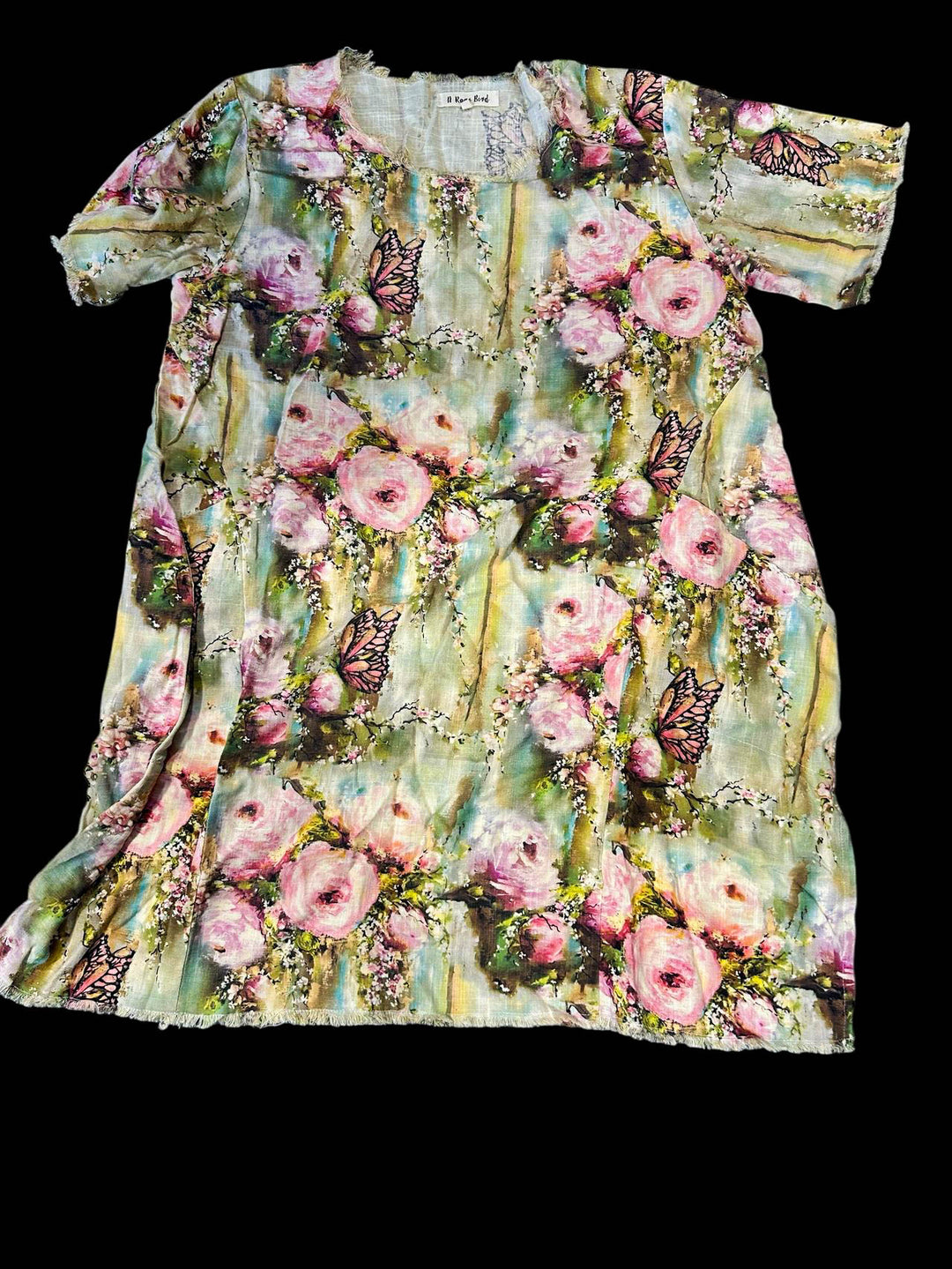 FLORA HARMONY VINTAGE SHABBY FLORAL DRESS IN MULTI-COLOR