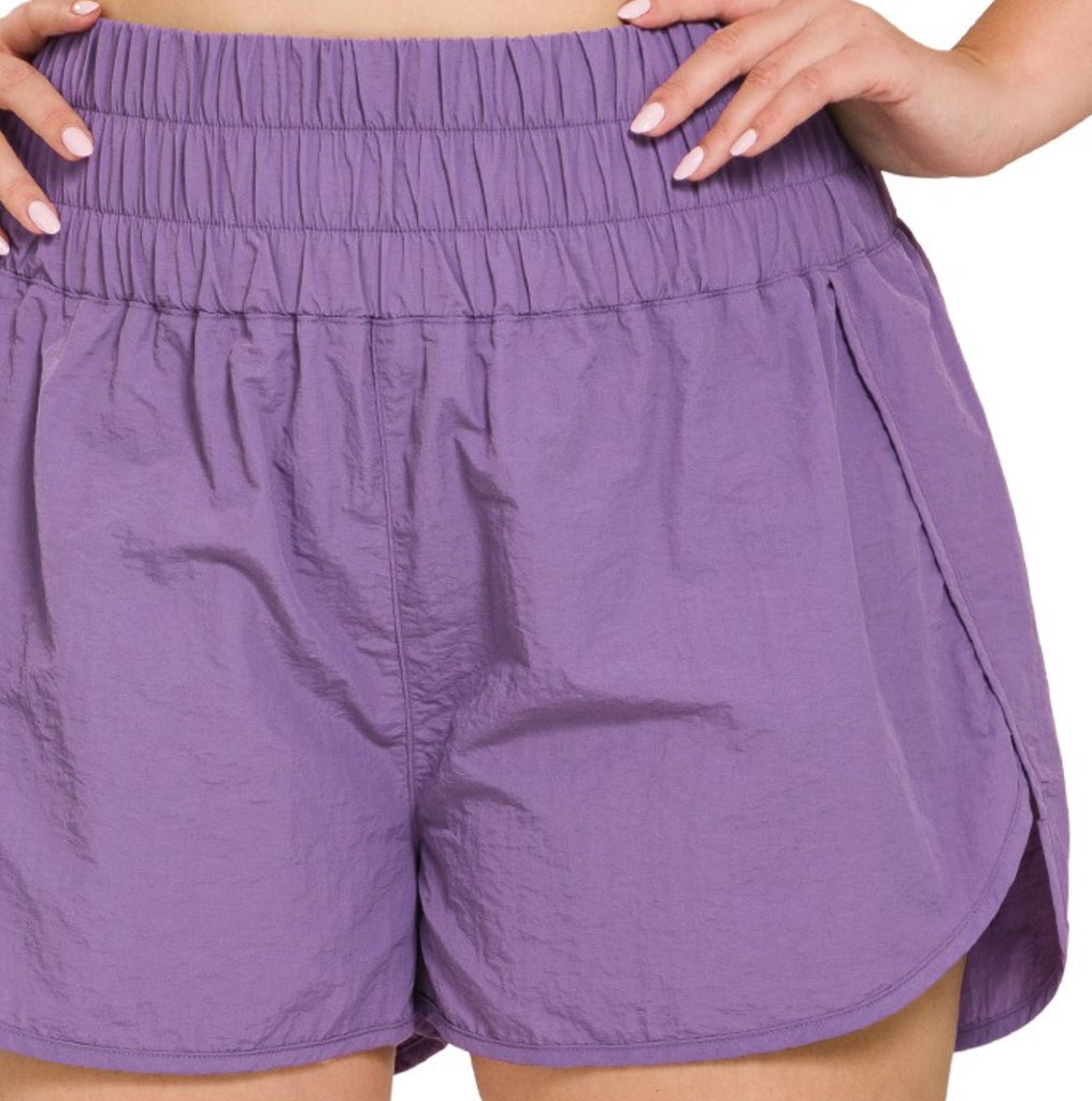 Pretty Comfy Lilac Gray Plus Size Women's Shorts