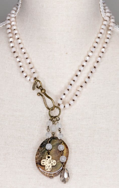 AGATA POLISHED & JASPER NATURAL STONE BOHO NECKLACE