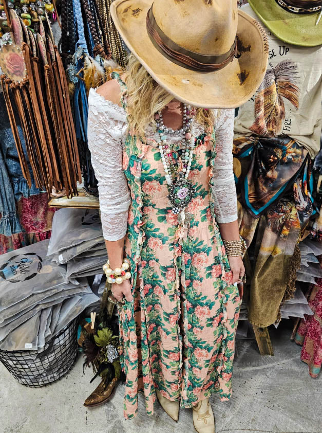 Won My Heart Floral Maxi Dress - 100% Cotton - Made in USA