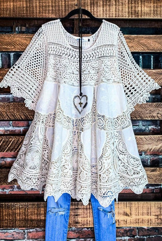 A LOVE THAT WILL LAST FOREVER TUNIC IN WHITE